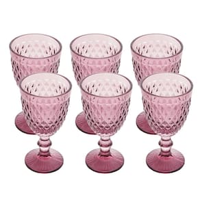 6 Taças para Água Bico de Abacaxi de Vidro Lilás 325ml - Lyor