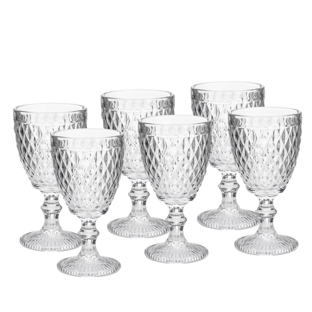 6 Taças para Vinho Bico de Abacaxi de Vidro 265ml - Lyor
