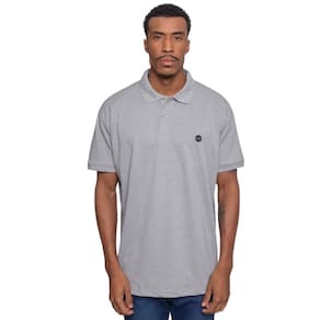 Camisa Polo Plus Size Masculina Fatal Piquet Cinza 29547