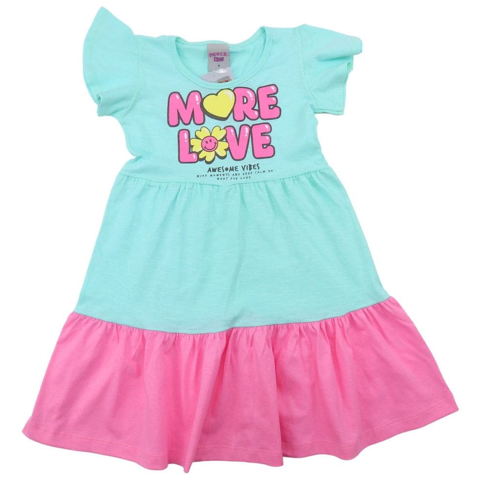 Vestido Malha Menina Soltinho com Estampa Glitter Infantil