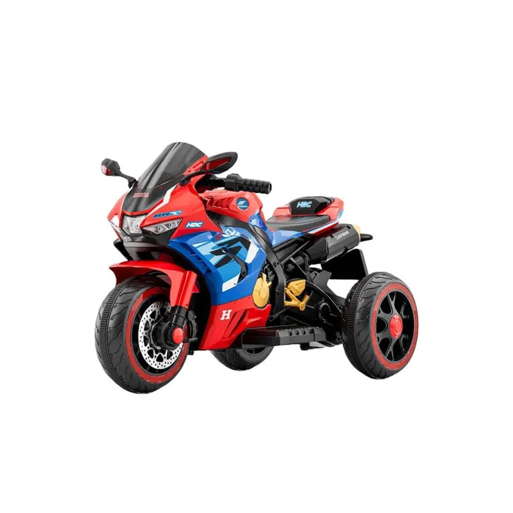 Moto Elétrica Infantil Esportiva Triciclo 6V Vermelha Com Luz de LED e Música