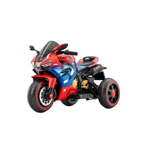 Moto Elétrica Infantil Esportiva Triciclo 6V Vermelha Com Luz de LED e Música