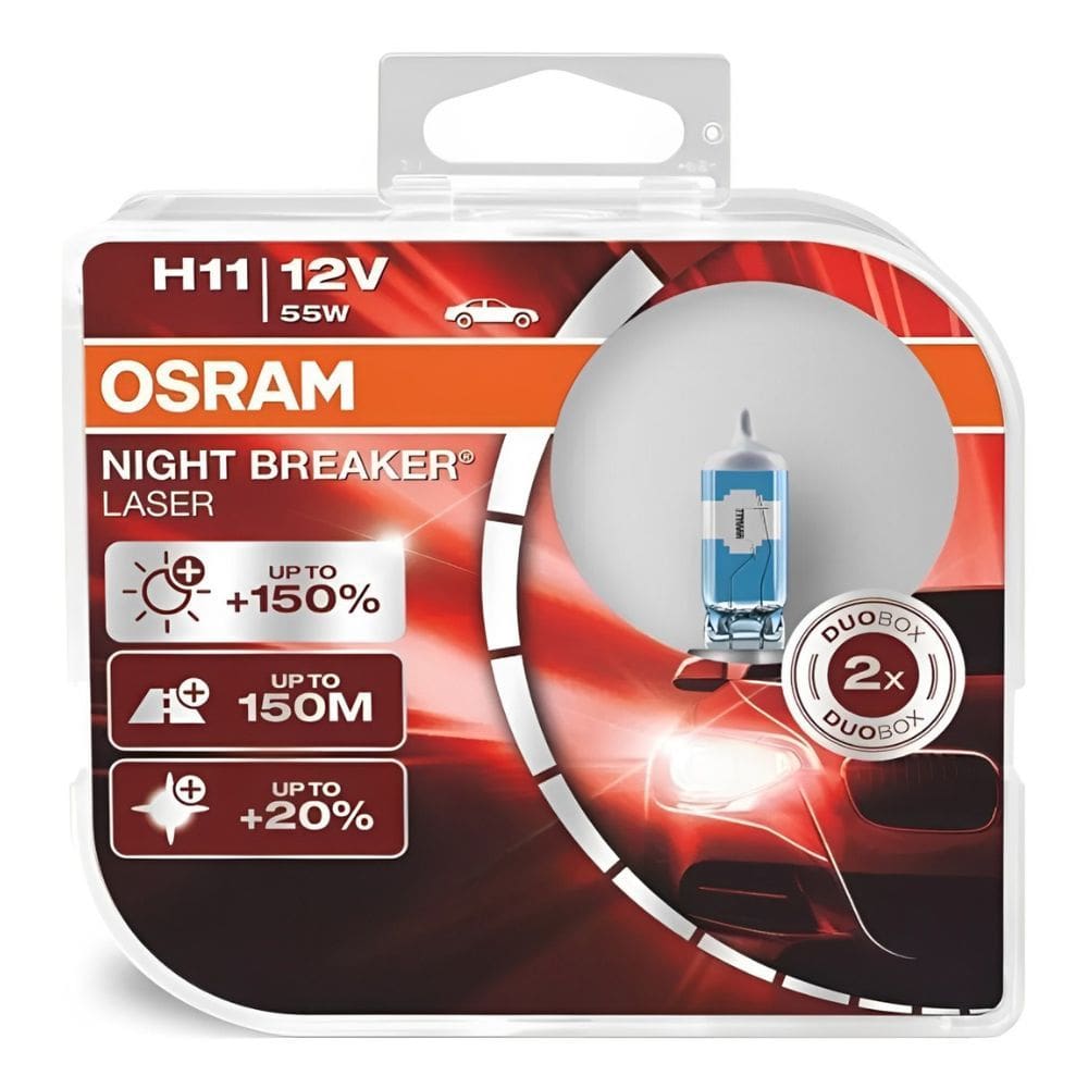 Par Lampada Farol Osram Night breaker Laser H11 55W 4000k