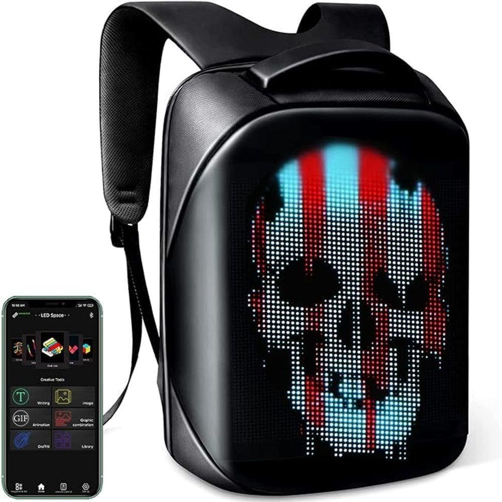 Mochila Loy Led Pro 3 Letreiro Publicidade Hd 64x64 Preto
