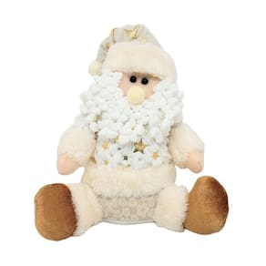 Papai Noel Sentado Pelúcia Star Gold Champanhe 25cm - Magizi