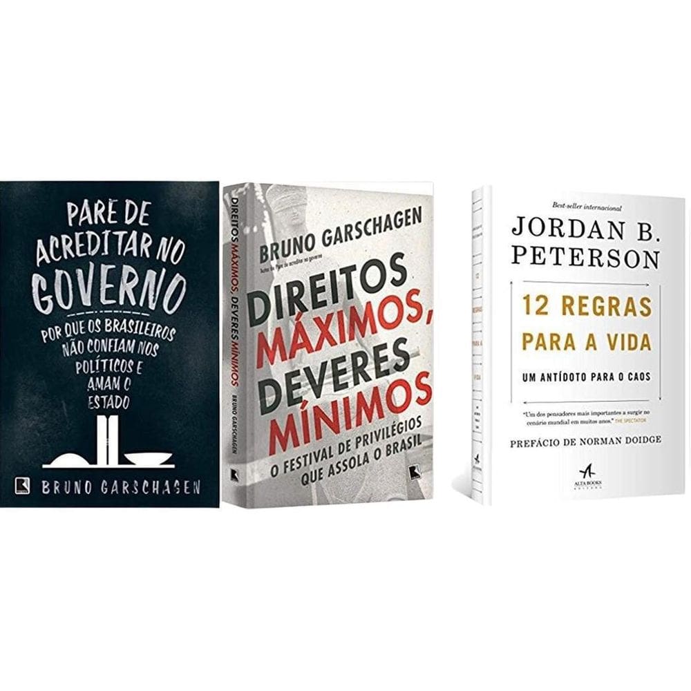 Kit 3 Livros Pare Acreditar Governo/Direito Máximo/12 Regras