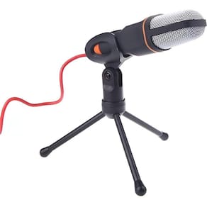 Microfone De Estúdio Sf-666 Condensador Com Tripé E Fio De 2m Para Gravação E Vlog