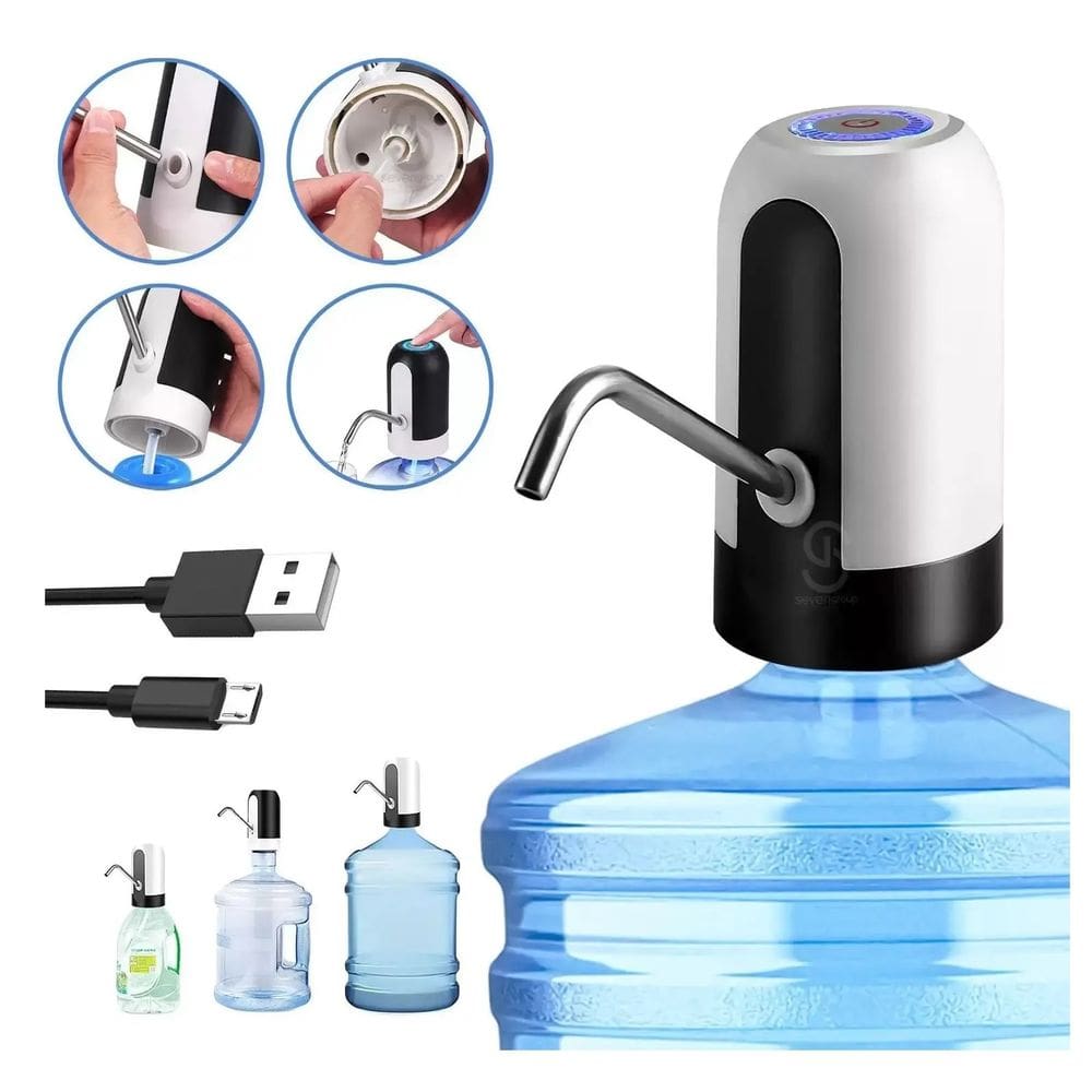 Bomba Elétrica Para Galão de Água Recarregável USB