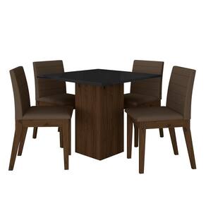 Mesa De Jantar Quadrada C/ 4 Cadeiras Moscou Imbuia/preto/marrom - M.a
