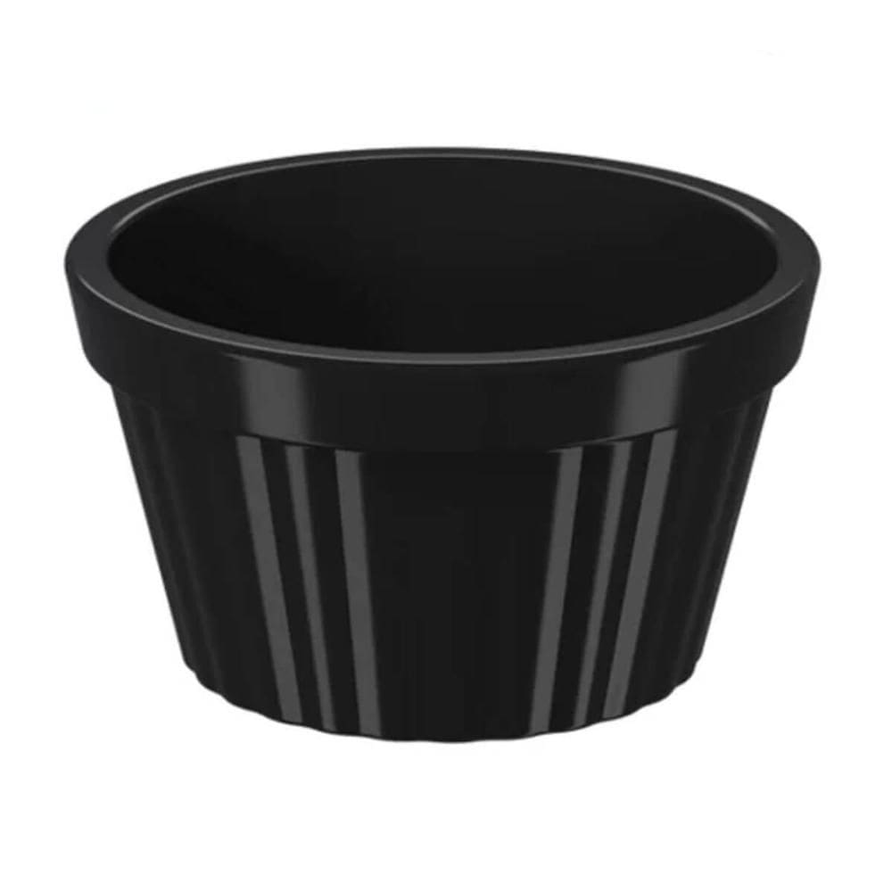 Kit 10 Ramekin Canelado Preto 60ml Molheira Shoyu Servir Uno Coza Pequeno