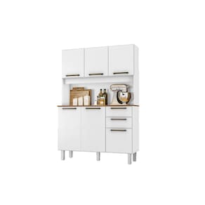 Armário de Cozinha 120cm 6 portas 2 Gavetas Pop Branco