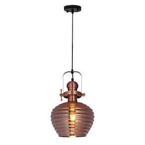 Pendente Gourmet Industrial Bronze Vidro 36cm 1E27