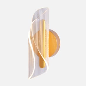 Arandela Acrílico Dourado 27cm Led 7W 3000K Bivolt