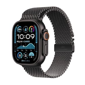 Apple Watch Ultra 2 GPS + Cellular • Caixa preta de titânio de 49 mm • Pulseira preta estilo milanês de titânio – P