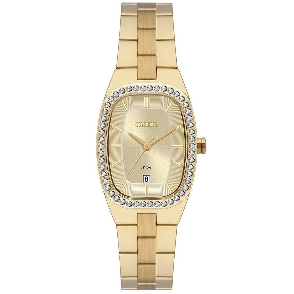 Relógio Orient Feminino Ref: Lgss1020 C1kx Retangular Dourado