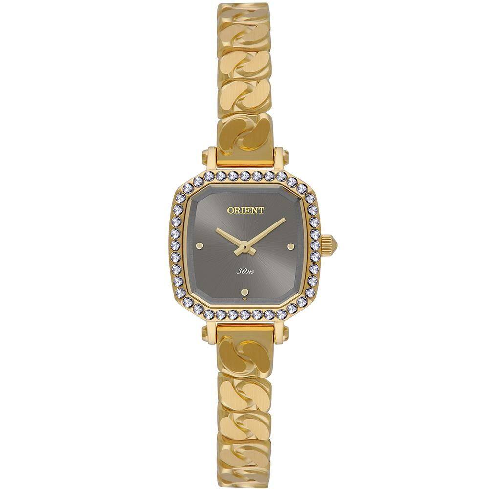 Relógio Orient Feminino Ref: Lgss0062 G1kx Retangular Dourado