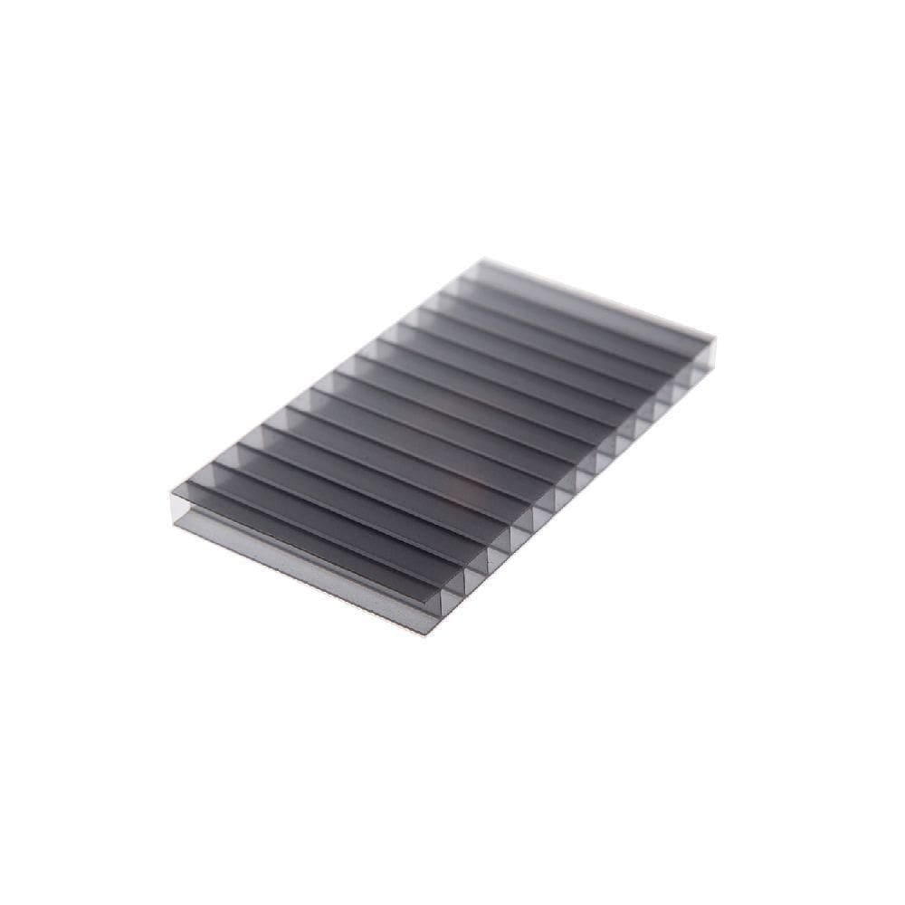Chapa De Policarbonato Alveolar Cinza Refletivo 6mm - 2,10m X 6,00m - Polygal