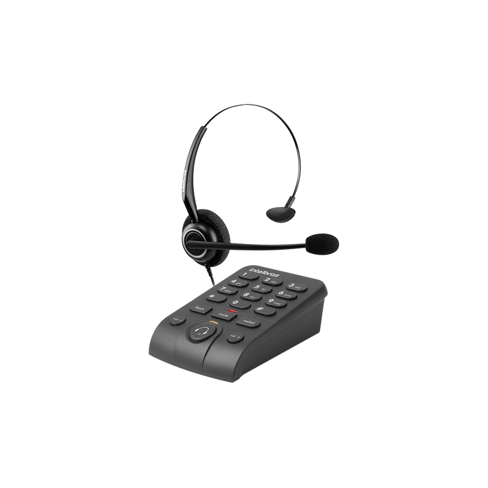 Telefone Headset com Microfone Cancelador de Ruídos HSB 50 Preto Intelbras