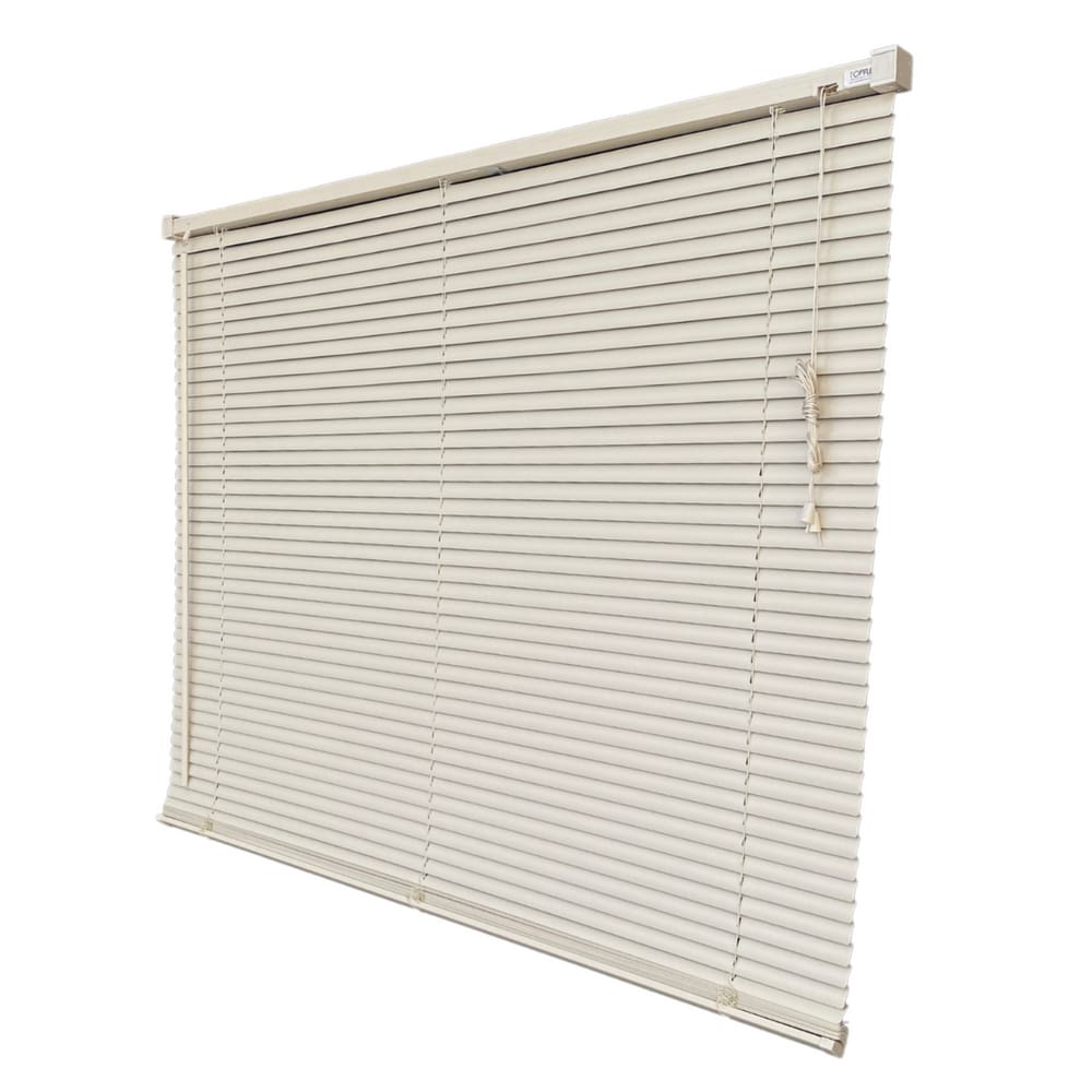 Persiana Horizontal PVC Block Bege 100 (L) x 220 (A) Cm Lâminas Alta Cobertura e Kit de Instalação
