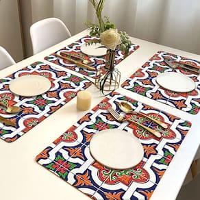 6 Jogo Americano Ornamental Impermeável Pvc 6 Lugares
