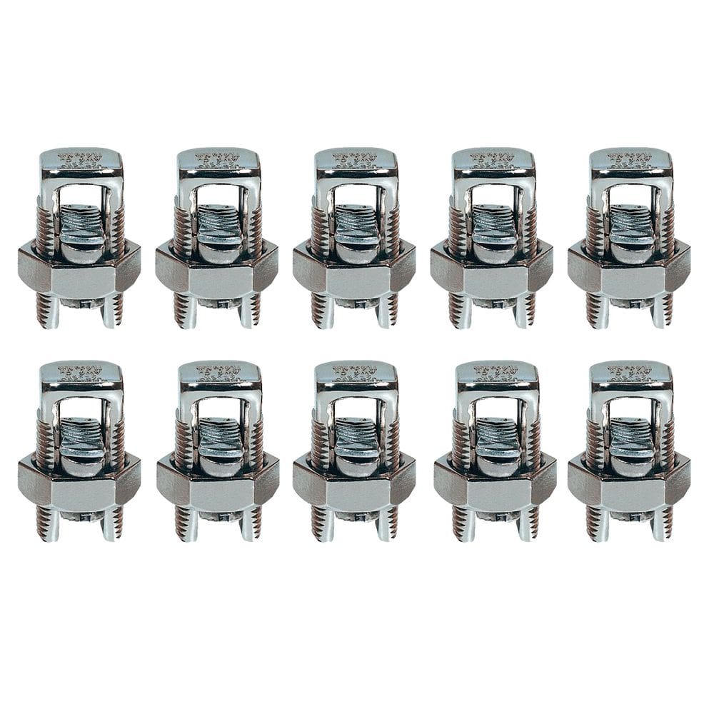 Kit 10 Conector Parafuso Fendido Cabos Fios 25mm Split Bolt