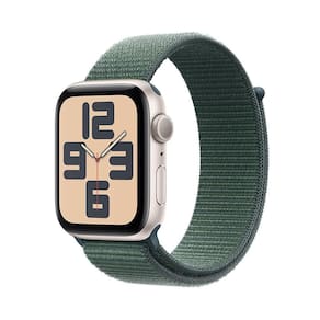 Apple Watch SE GPS • Caixa estelar de alumínio – 44 mm • Pulseira loop esportiva verde-lago
