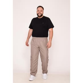 Calça Masculina Big Nylon Bege 7788 [F075]