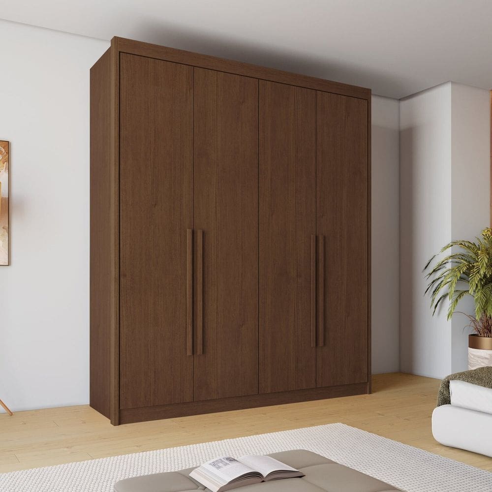 Guarda-Roupa Casal 4 Portas 4 Gavetas Eloa Cacau