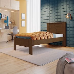Cama Solteiro 22cm X 107cm X 105cm Maite Cacau