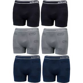 Kit 6 Cuecas Boxer Microfibra Sem Costura Adulto Ecko