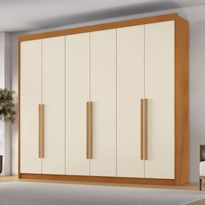 Guarda Roupa 6 Portas 6 Gavetas México Cinamomo/Off White