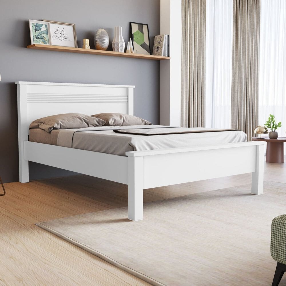 Cama Casal 152,4 Cm X 206cm X 107,5cm Branco