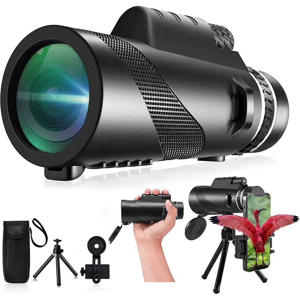Monocular ASXMhGo 80x100 HD Compact de alta potência com tripé