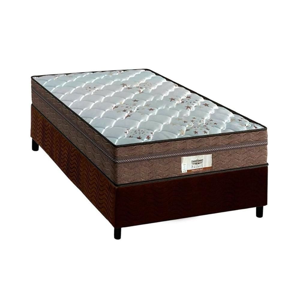 Conjunto Box Solteiro: Colchão Molas Probel Ensacadas ProDormir Pallace + Base CRC Suede Brown (88x188)