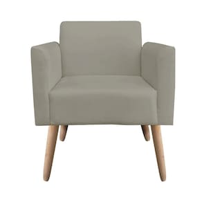 Poltrona Marisa Suede Marrom Rato Pés Palito Natural D´rossi