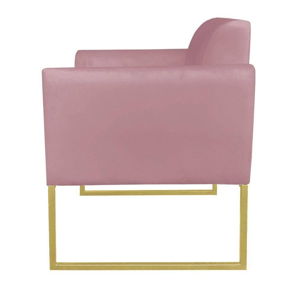 Kit 02 Poltronas Marisa Rose Base Dourado