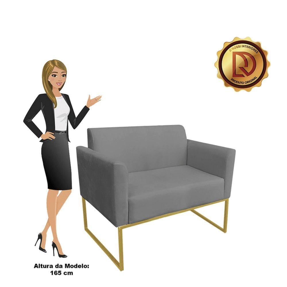 Namoradeira Marisa Suede Grafite Dourado
