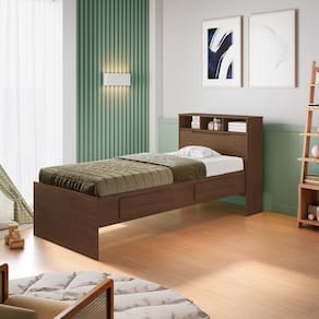 Cama Solteiro com Baú Astrid Cacau