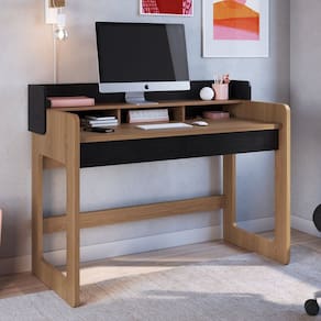 Escrivaninha 2 Gavetas 128cm Home Office Nero Flexus Nero
