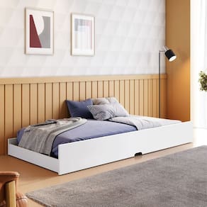 Cama Auxiliar Solteiro 188,6x93x23,5 cm Luna Branco
