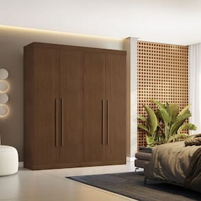 Guarda-Roupa Casal 4 Portas 3 Gavetas Caribe Cacau