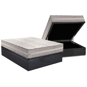 Conjunto Box Baú Casal: Colchão Espuma Paropas D28 / Master Prata Double Face 25 + Base CRC Suede Gray (138x188)