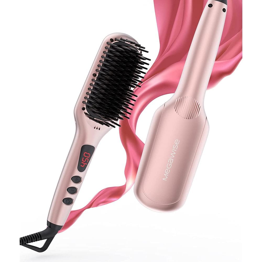 Escova de cerâmica para alisador de cabelo MEGAWISE 2023 Anti-Scald Pin