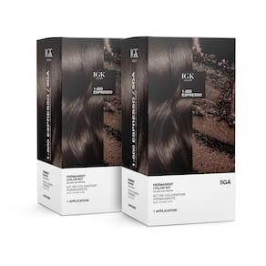 Kit de coloração de cabelo IGK Permanent 1-800 ESPRESSO Golden Ash Brown