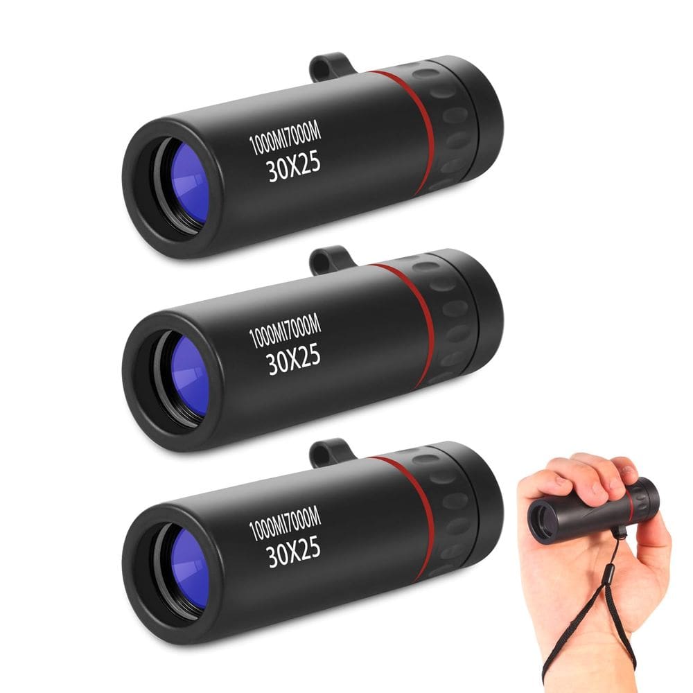 Telescópio monocular Miouca 30x25 HD portátil, pacote com 3 unidades com acesso
