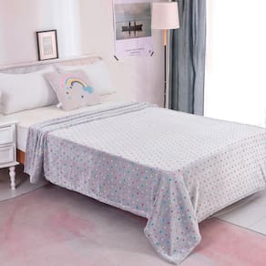 Manta Infantil 150x200cm Flannel Fantasy Cinza Com Bolinhas Cazza