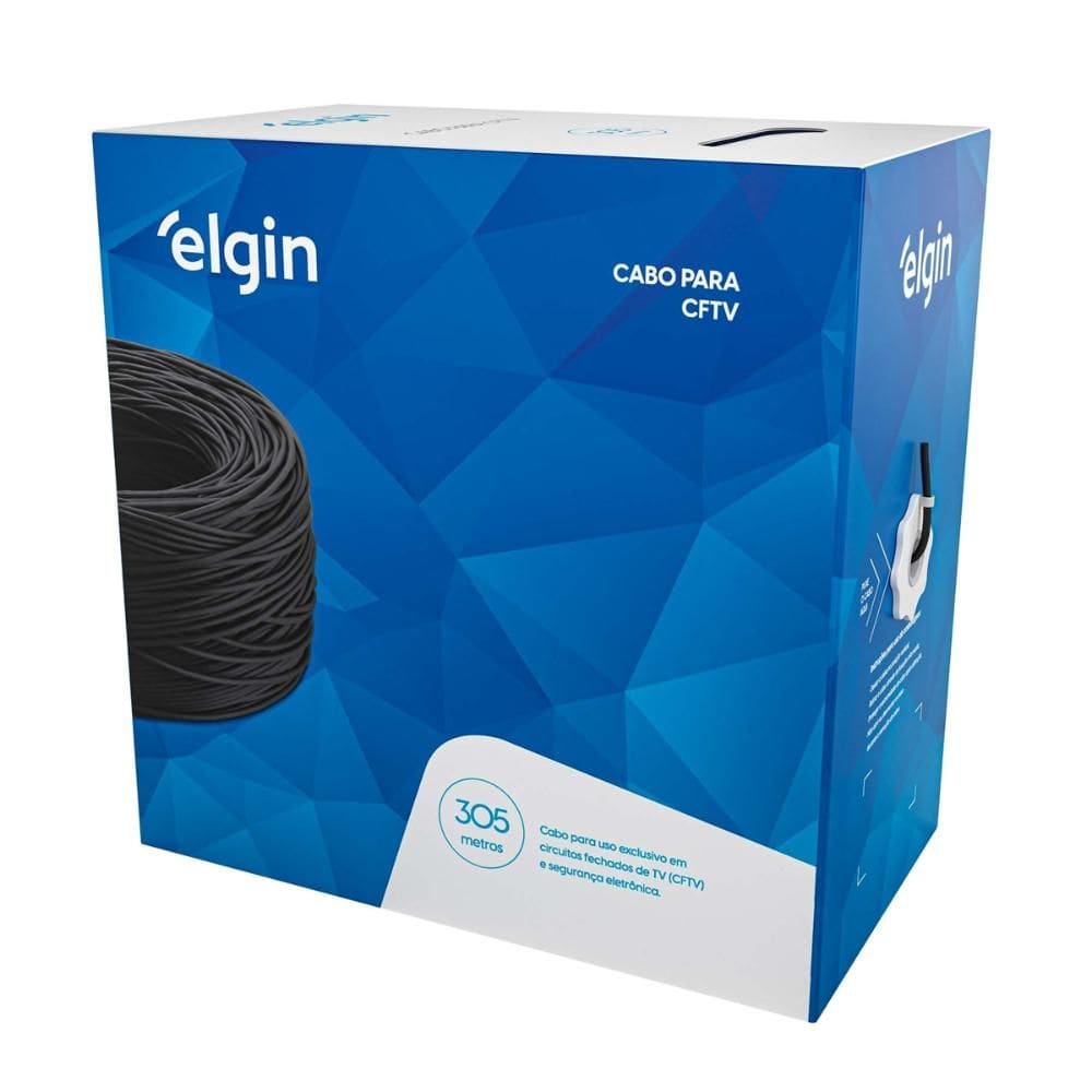 Cabo Lan Cftv 4 Pares Anatel 25 Awg 305 Metros Preto [F083]