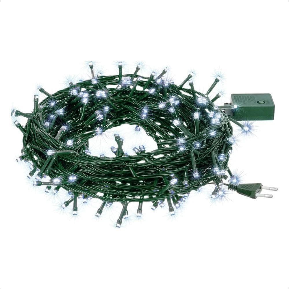 Cordão Luminoso Led Pisca Pisca 8 Funções 200 Leds Taschibra 110v 6500k Luz Fria