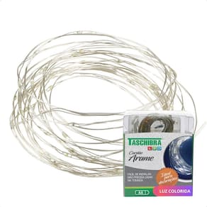 Fio De Luz Fada Cordão De Led 5m 50 Leds A Pilha Taschibra Colorida