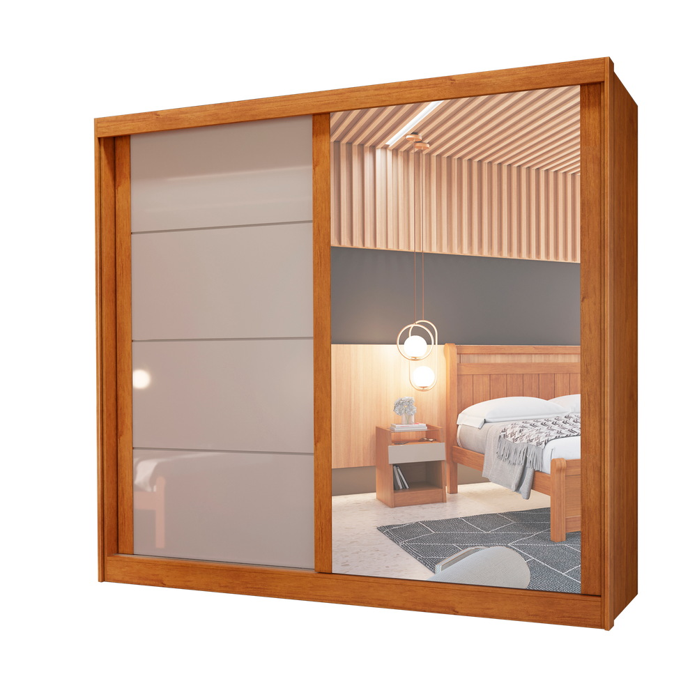 Guarda Roupa Casal Premium Toronto 2 Portas Com 1 Espelho